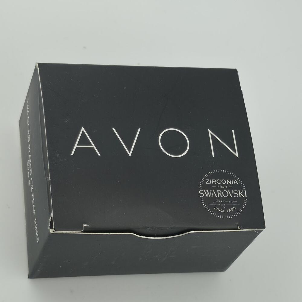 Avon 14K Gold Plated Over 925 Sterling Silver Swarovski Cz Peak Ring Size 8 New - Picture 10 of 16